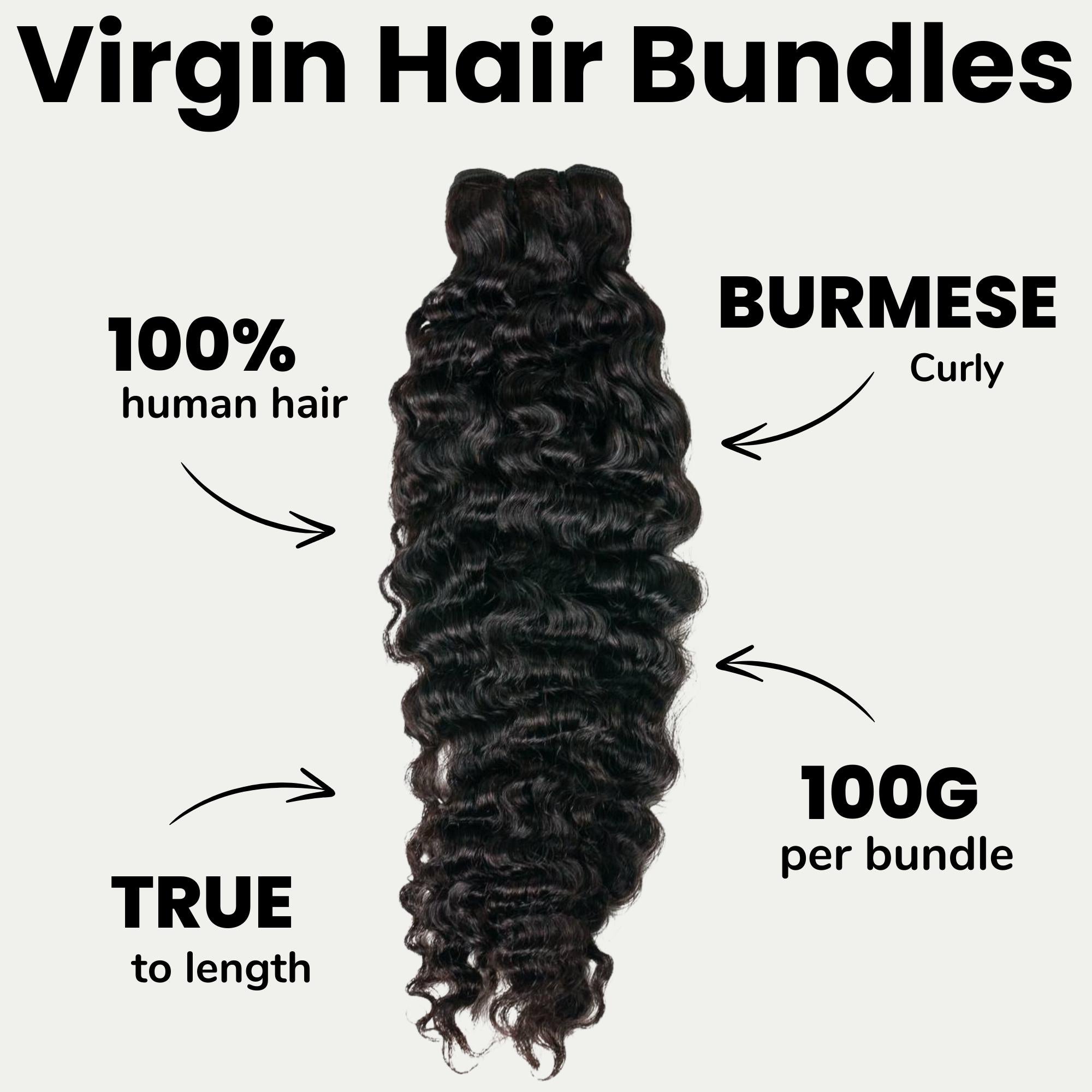 Burmese Curly 100%Premium  Human Hair Bundles