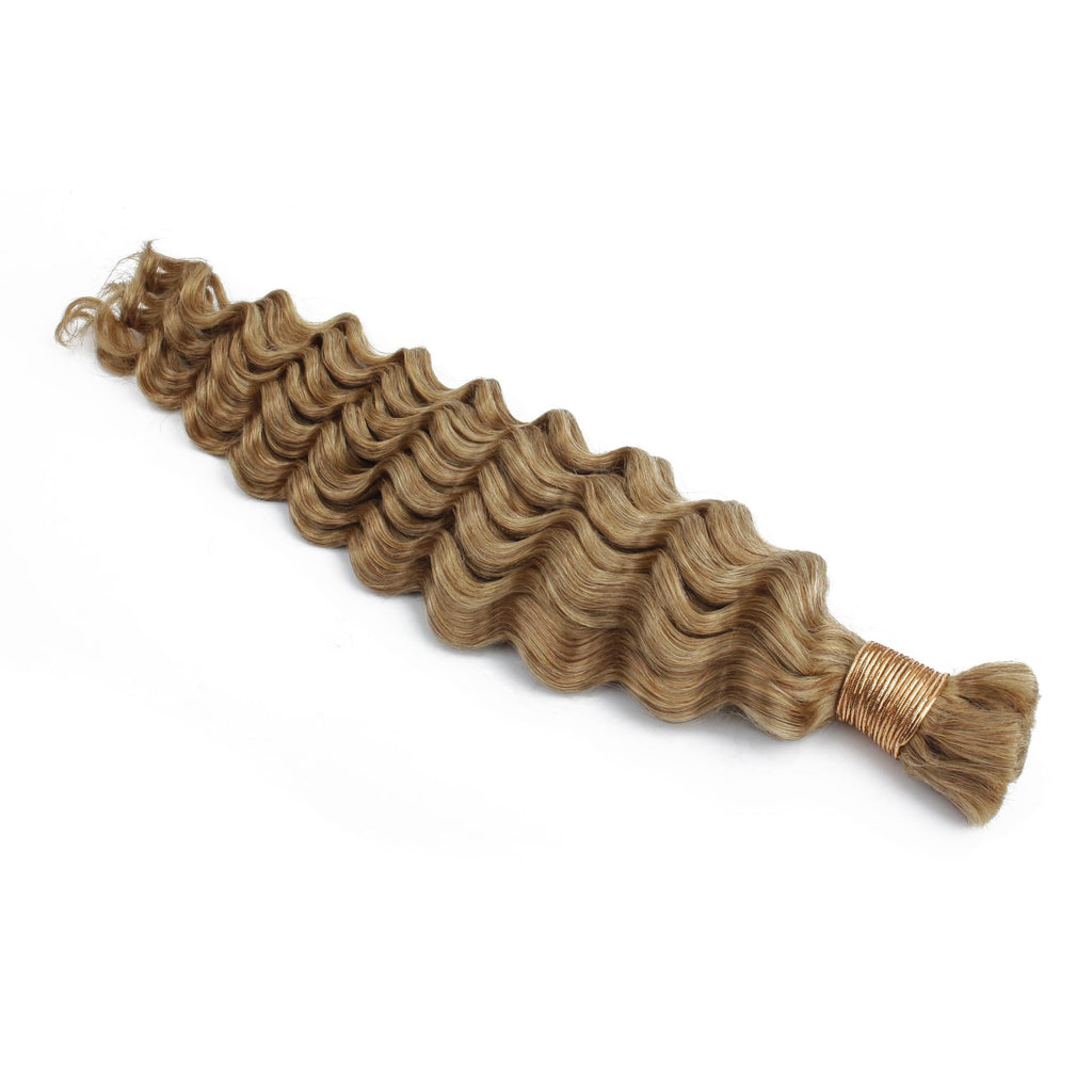 Honey Blonde Deep Wave Bulk 100% Human Braiding Hair | Color 27