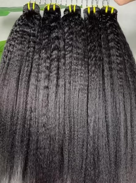 Kinky Straight Clip-In 100% Premium Human Hair Extensions